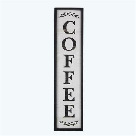 YOUNGS Wood Framed Vertical Coffee Wall Sign 21716